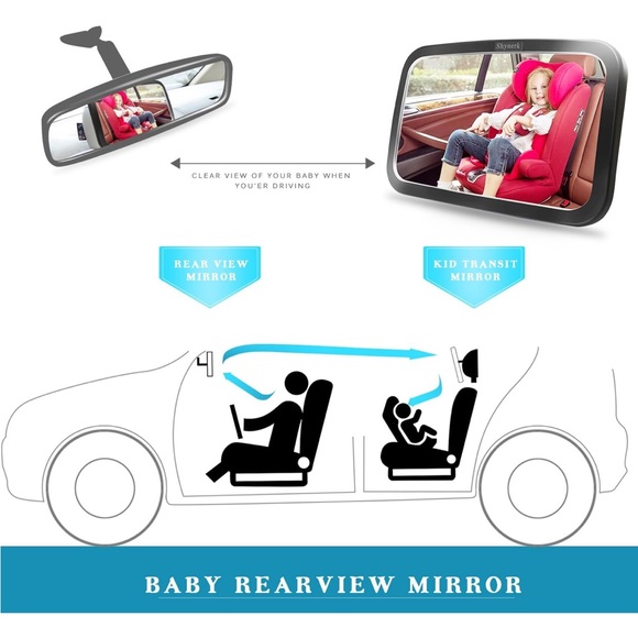 Shynerk Baby Car Mirror - black color.. 2 for the price of 1.. euc - Picture 5 of 9